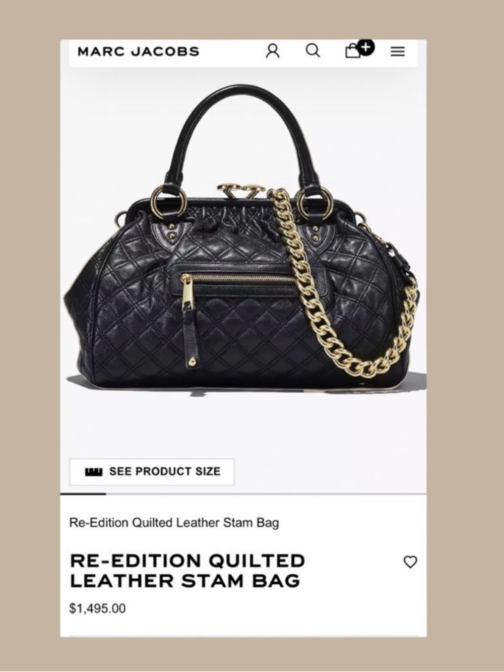 Rare Marc Jacobs Stam Bag Vintage Quilted Leather Kiss Lock - Black - Picture 10 of 10